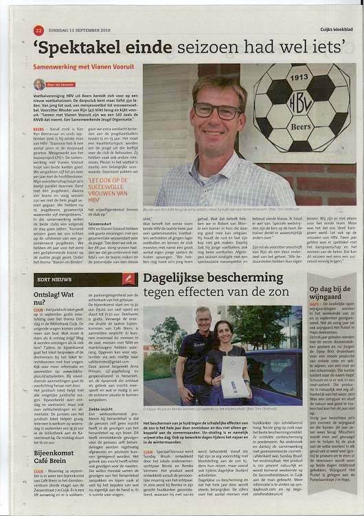 Sunday Brush artikel Cuijks weekblad