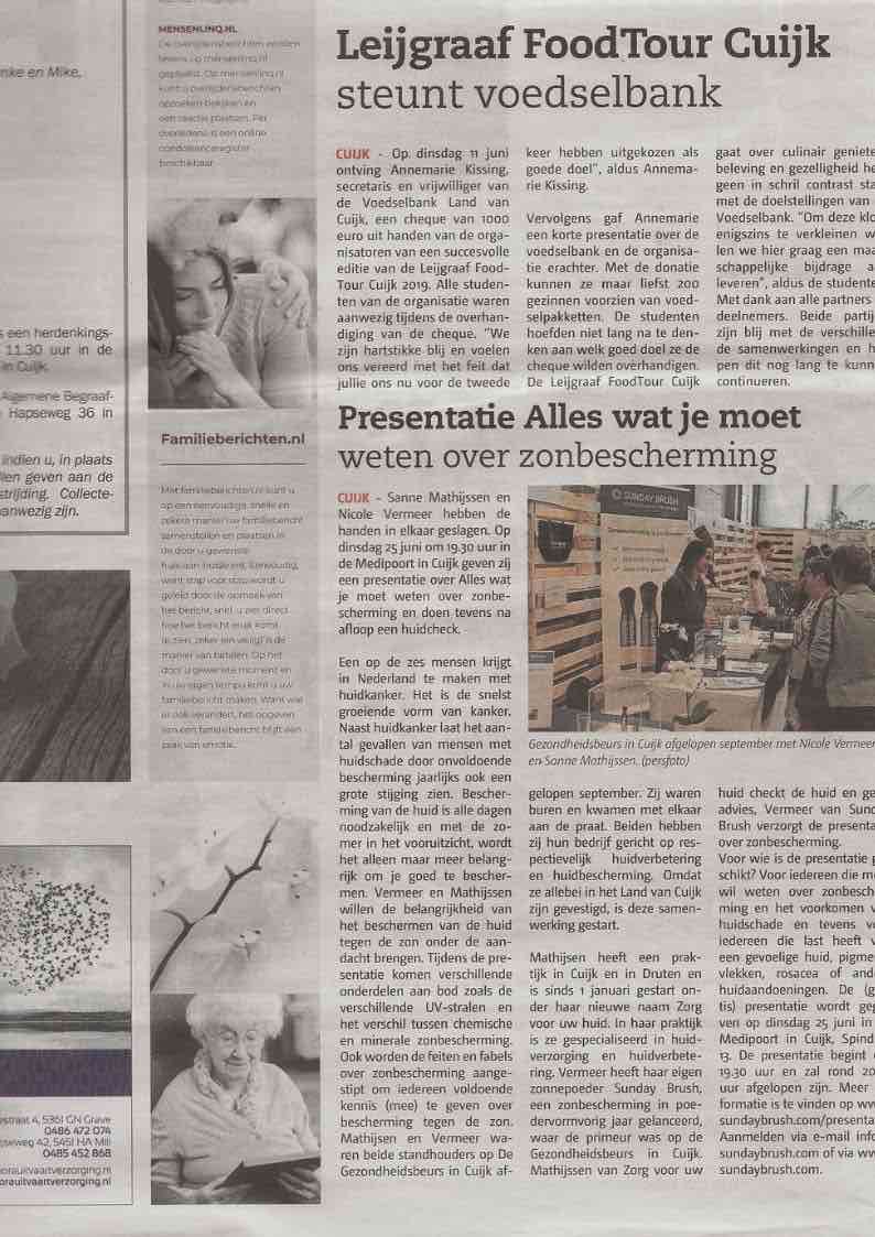 Cuijks Weekblad presentatie Sunday Brush 2
