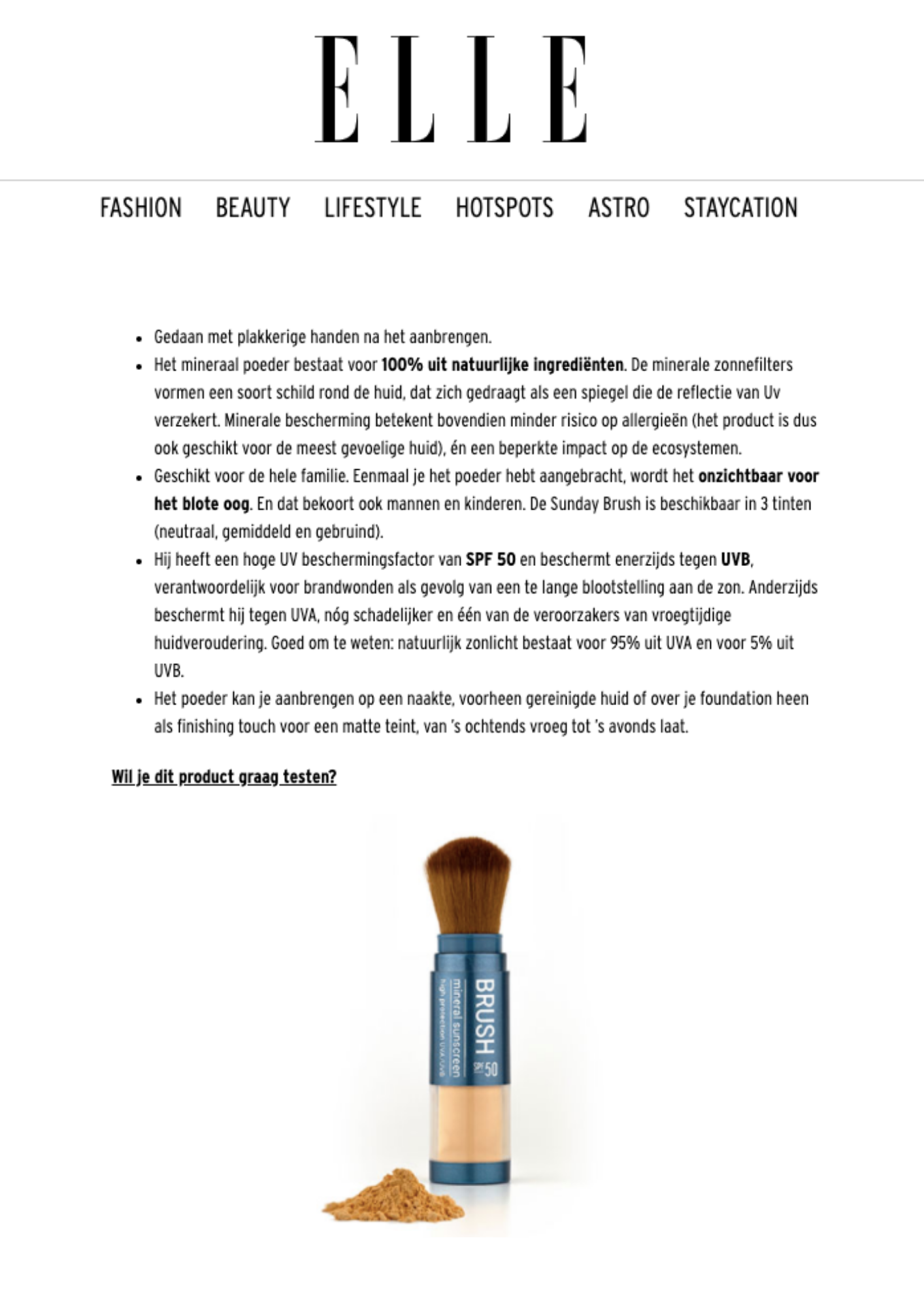 Elle.be getest en goedgekeurd Sunday Brush 5
