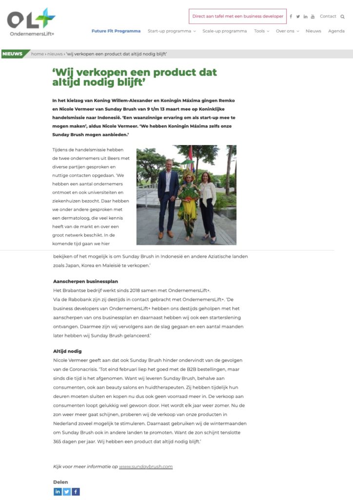 NL 2020 mei online Cover OL+ Ondernemerslift+ - Sunday Brush